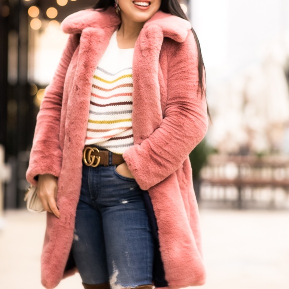 J. Crew Jackets & Blazers - J. Crew faux fur teddy pink coat jacket size L